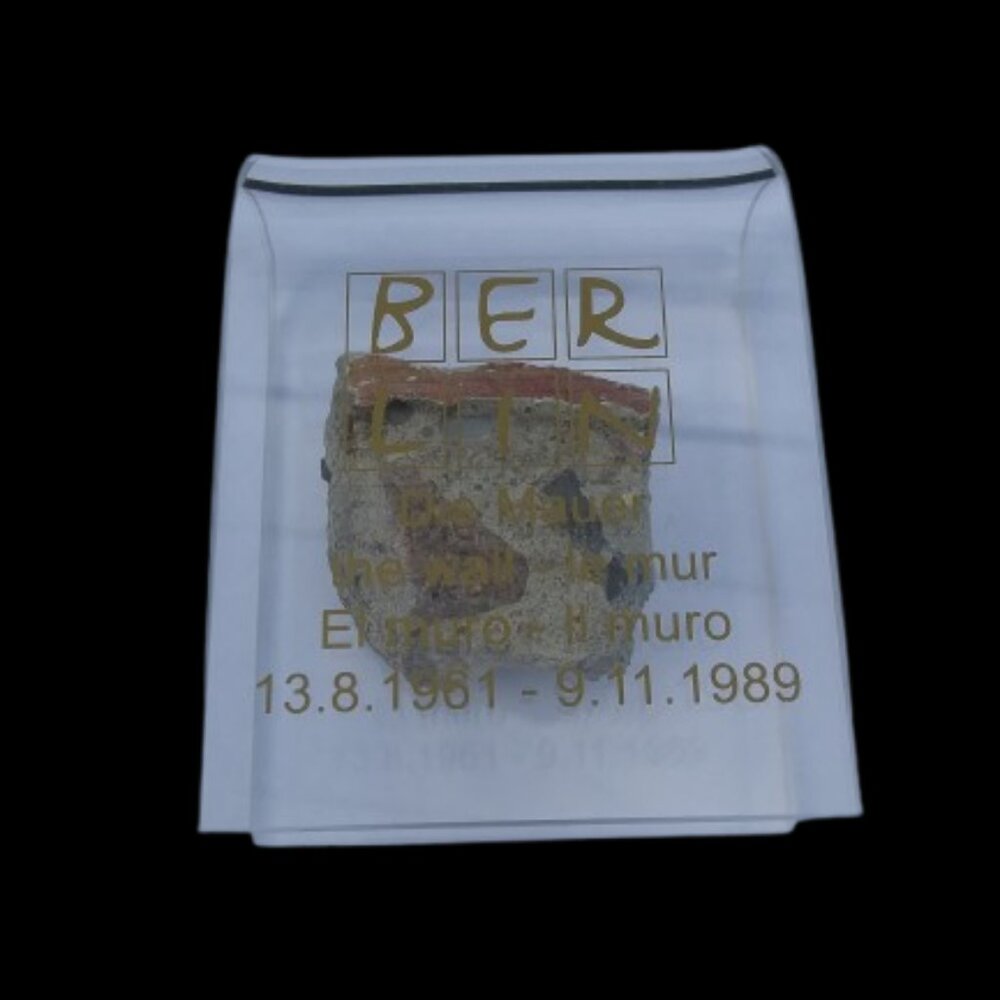 Vintage Berlin Wall Souvenir  Piece in Acrylic Display